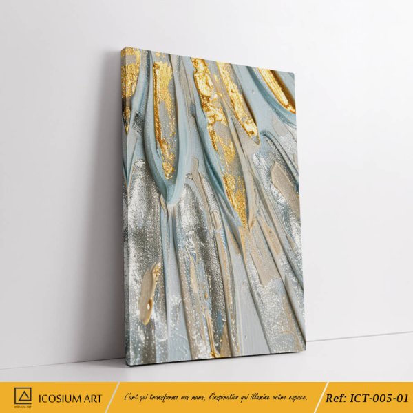 Triptyque Luxe Doré & Argenté – Éclat et Élégance pour Votre Intérieur – Image 3