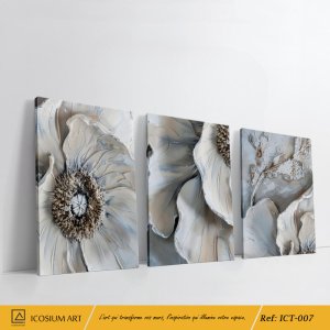 Triptyque Floral Élégant 🌿 | Harmonie & Raffinement