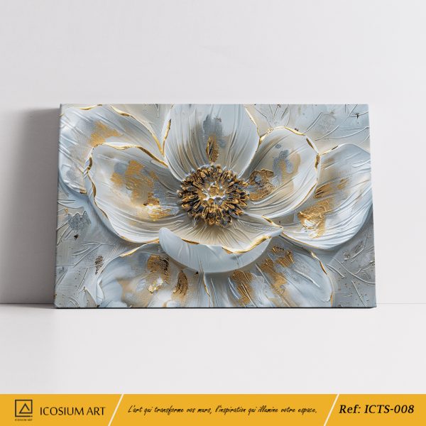 Tableau Floral Éclat Royal – Une Fleur Sublime aux Accents Dorés – Image 2