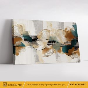 Harmonie Naturelle – Art Abstrait Moderne sur Toile, Tons Vert & Ocre