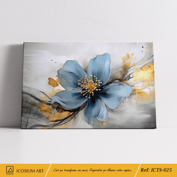 Élégance Florale – Un Mélange de Bleu et d'Or pour une Ambiance Raffinée – Image 2