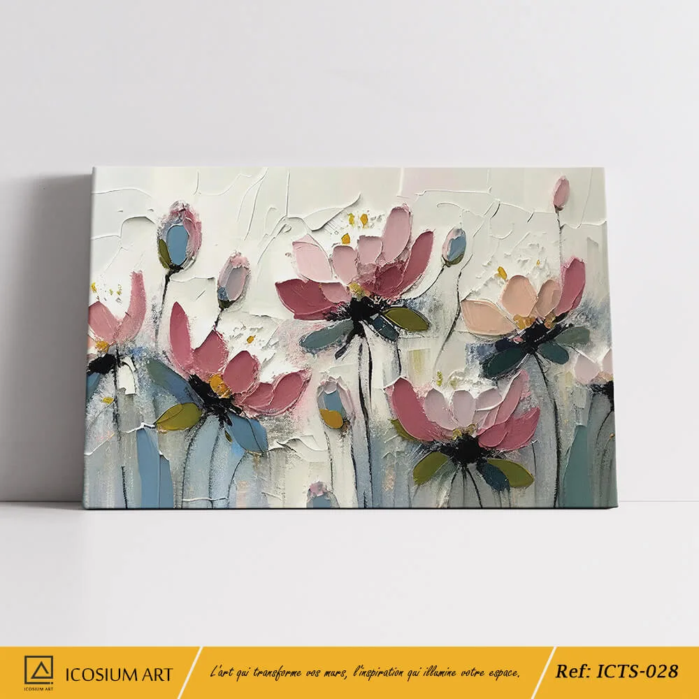 Douceur Florale – Une Harmonie Délicate de Rose et de Bleu pour un Intérieur Apaisant – Image 2