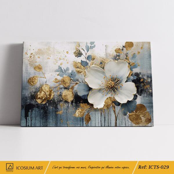 Fleur d’Or – Une Fusion de Bleu Profond et d’Éclats Dorés pour un Intérieur Sophistiqué – Image 2