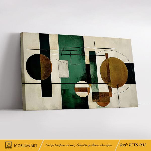 Géométrie Élégante – Un Tableau Abstrait pour un Intérieur Sophistiqué
