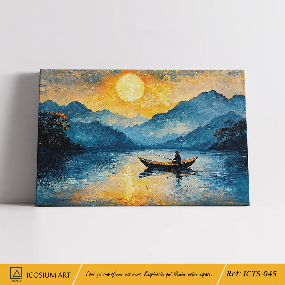 Sérénité du Crépuscule – Tableau Paysage Apaisant sur Toile – Image 2