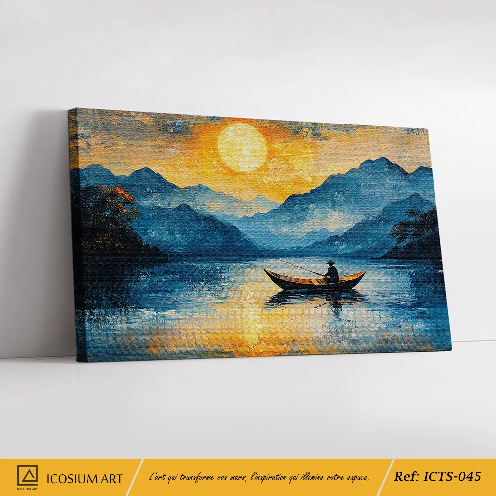 Sérénité du Crépuscule – Tableau Paysage Apaisant sur Toile