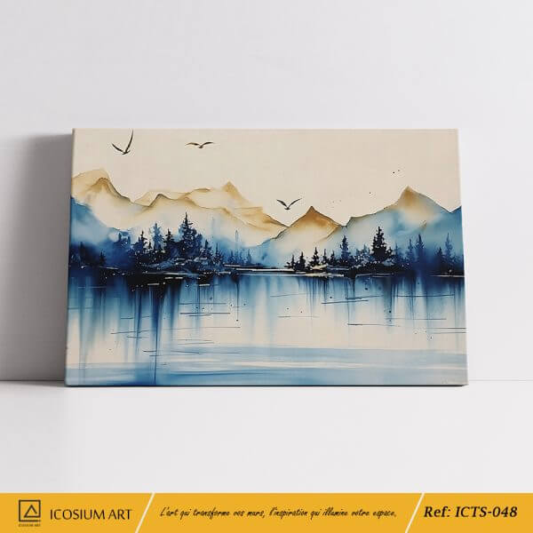 Bleu Mystique – Paysage Minimaliste en Équilibre – Image 2