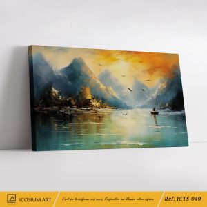 Crépuscule Doré – Paysage Paisible sur Toile