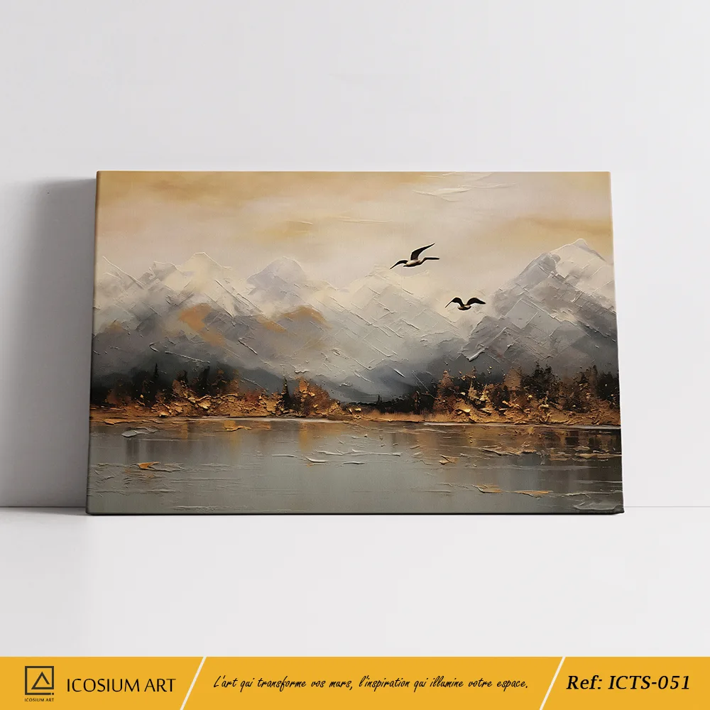 Majesté des Sommets – Tableau Apaisant et Éthéré – Image 2