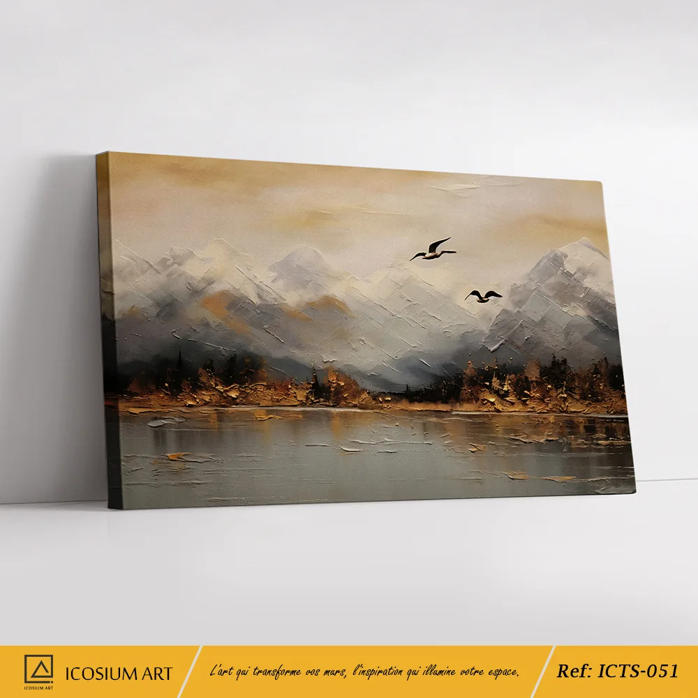 Majesté des Sommets – Tableau Apaisant et Éthéré
