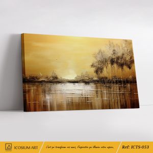 Lumière Dorée – Une Évasion Paisible sur Toile