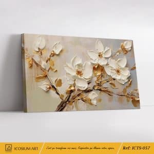 Douceur et Sérénité – Tableau Fleur 3D aux Tons Apaisants