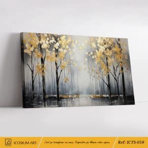 Brume Dorée – Tableau Premium avec Effet 3D