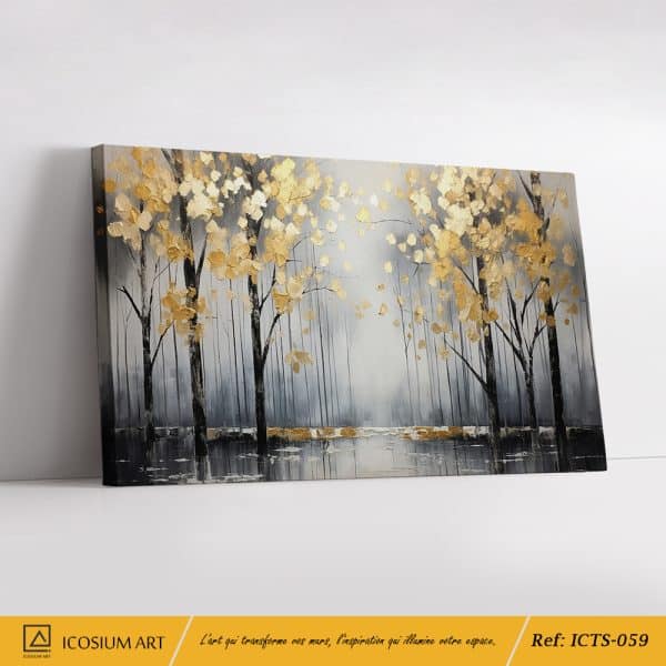 Brume Dorée – Tableau Premium avec Effet 3D