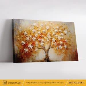Arbre d’Or – Tableau Automnal Texturé