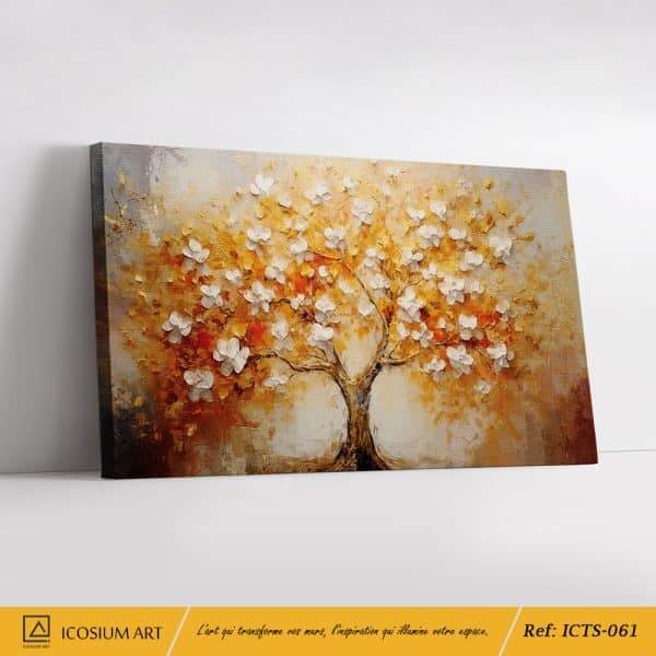 Arbre d’Or – Tableau Automnal Texturé