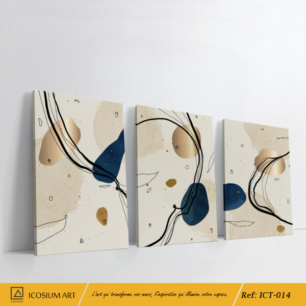 "Triptyque Abstrait Luxe ✨ | Minimalisme & Élégance"