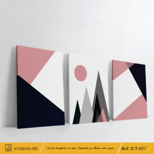 "Triptyque Abstrait Géométrique – Décoration Murale Minimaliste et Moderne"