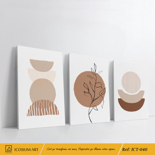"Triptyque Minimaliste Nature – Élégance & Sérénité Murale"