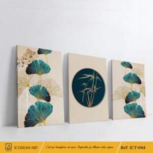 🌿✨ Triptyque Ginkgo & Bambou – Harmonie Naturelle et Zen 🌱💛