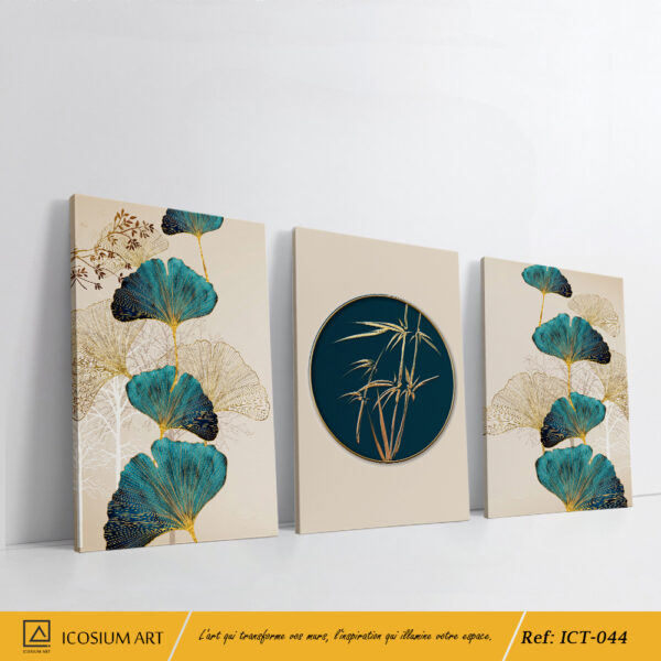 🌿✨ Triptyque Ginkgo & Bambou – Harmonie Naturelle et Zen 🌱💛