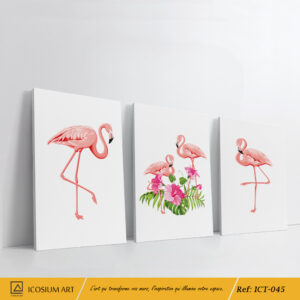 🦩✨ Triptyque Flamingo Élégance – Exotisme et Raffinement 🌿🌸