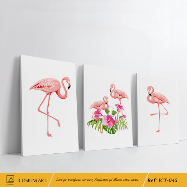 🦩✨ Triptyque Flamingo Élégance – Exotisme et Raffinement 🌿🌸