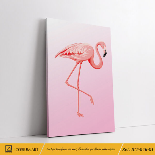 Triptyque Flamingo Rose – Élégance Tropicale et Douceur Florale – Image 2