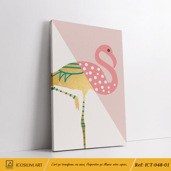 Triptyque Flamant Rose – Élégance Pastel et Design Moderne – Image 2