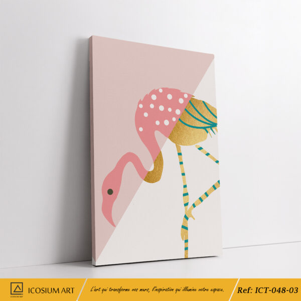 Triptyque Flamant Rose – Élégance Pastel et Design Moderne – Image 4