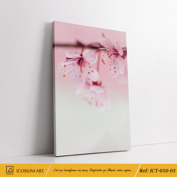 Triptyque Fleurs de Cerisier – Élégance Florale et Douceur Pastel – Image 4