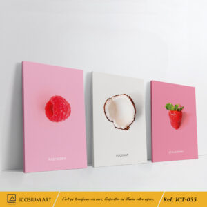 Trio Fruit Minimaliste - Framboise, Noix de Coco & Fraise