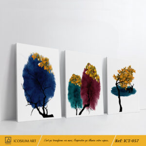Triptyque Arbres d’Automne – Élégance Naturelle & Ambiance Automnale