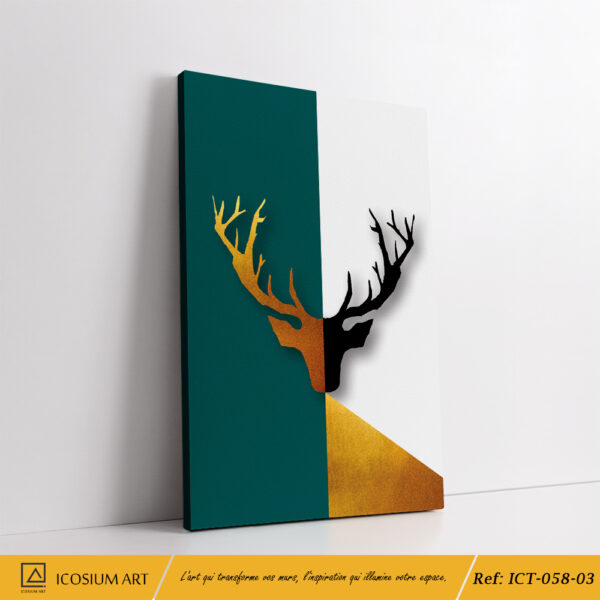 Trio Décoratif élegent - Flamant, Motif Géométrique & Cerf Doré – Image 4