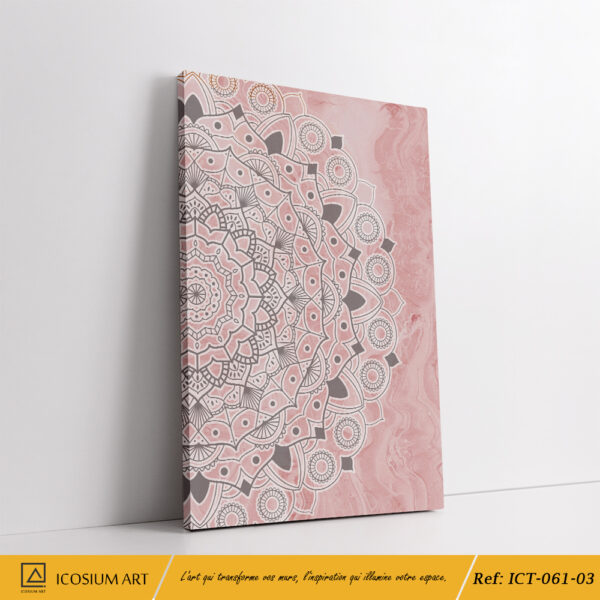 Trio Rose Marbré - Fines Arabesques, Motifs Mandalas, Calligraphie " الحمد لله" – Image 4