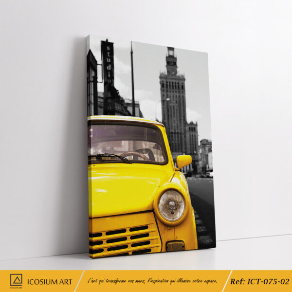 Triptyque Urbain Noir & Jaune – Élégance Moderne & Dynamique – Image 3