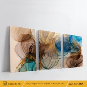 Triptyque "Fluidité Élégante" – Abstraction & Sérénité Contemporaine
