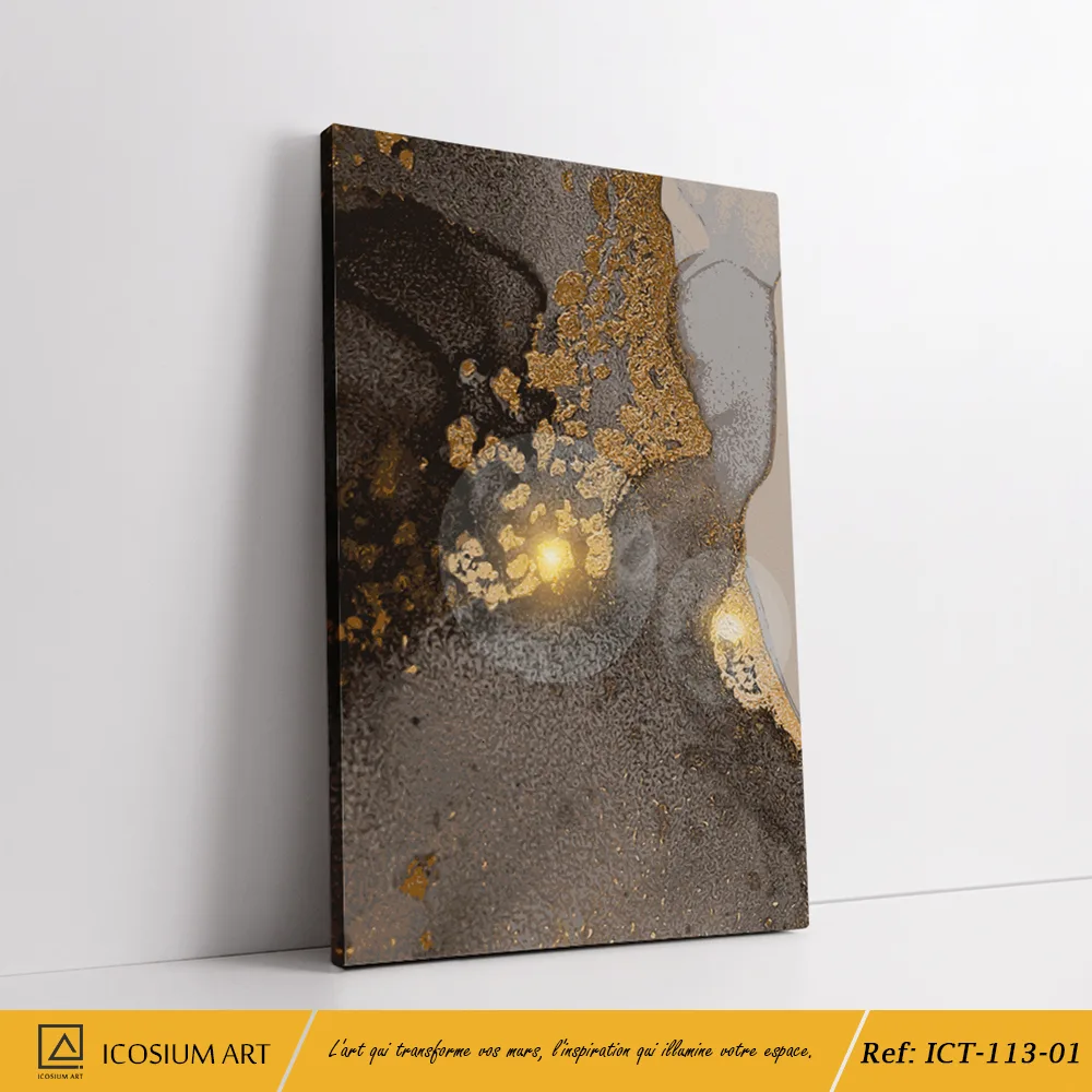 Trio décoratif élégant- noir et or aux reflets lumineux, moderne et sophistiqué – Image 2