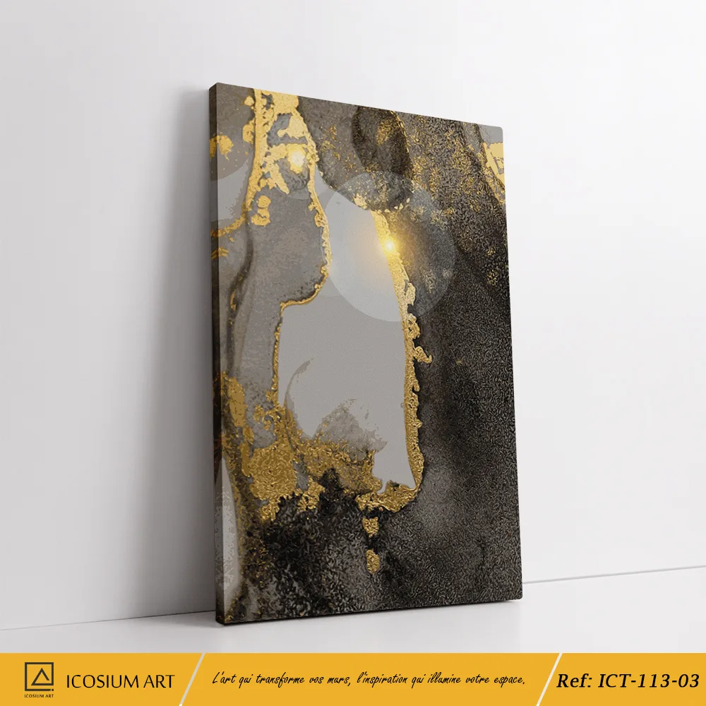 Trio décoratif élégant- noir et or aux reflets lumineux, moderne et sophistiqué – Image 4