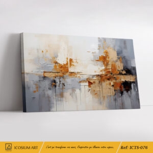 Tableau Abstrait Gris et Blanc - Paysage Minimaliste